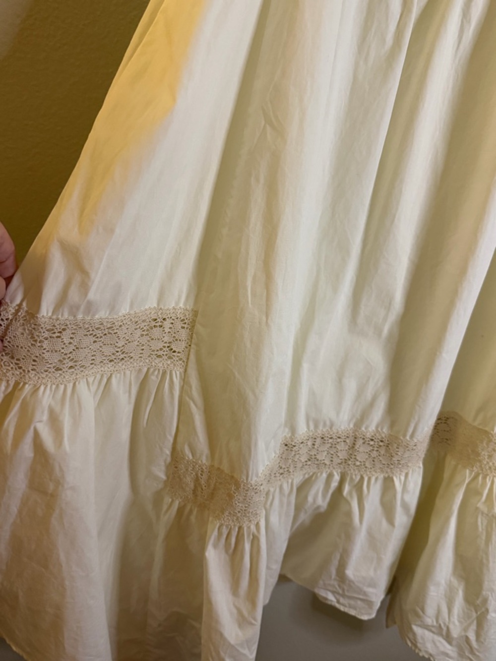 NWT Cider Cream Cotton Cottagecore Milkmaid Lace Trim Midi Dress 2XL - Picture 7 of 9